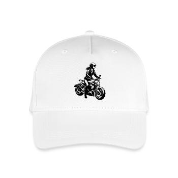 Biker Girl - Motorbike Design - Organic Kids’ Baseball Cap - white - Front