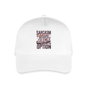 Sarkasmus – Schweigen ist nicht immer eine Option Retro - Kinder Bio Basecap - Weiß - Vorne