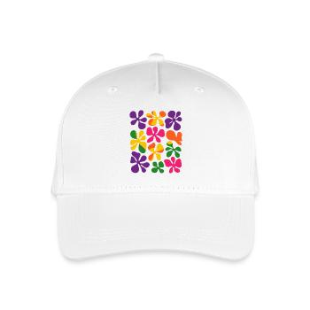 Matisse inspiriert: Abstraktes Retro Blumenmuster - Kinder Bio Basecap - Weiß - Vorne