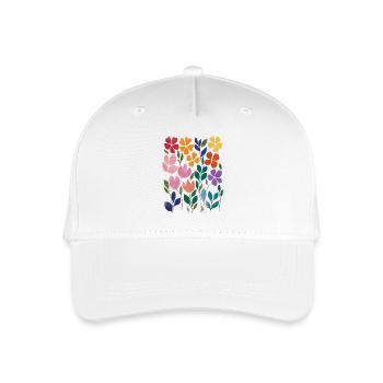 Matisse inspiriert: Blumenmuster im Aquarellstil - Kinder Bio Basecap - Weiß - Vorne