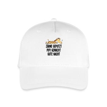 Giraffe Good Night Funny Teeth Brushed Gift - Organic Kids’ Baseball Cap - white - Front