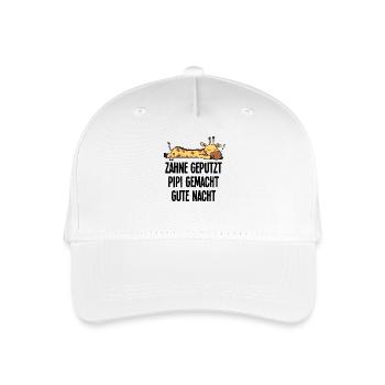 Teeth brushed humorous giraffe good night motif - Organic Kids’ Baseball Cap - white - Front