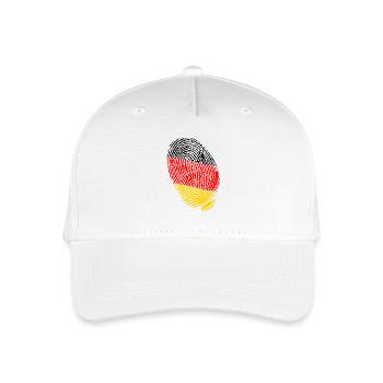 Fingerabdrücke der deutschen Flagge - Kinder Bio Basecap - Weiß - Vorne