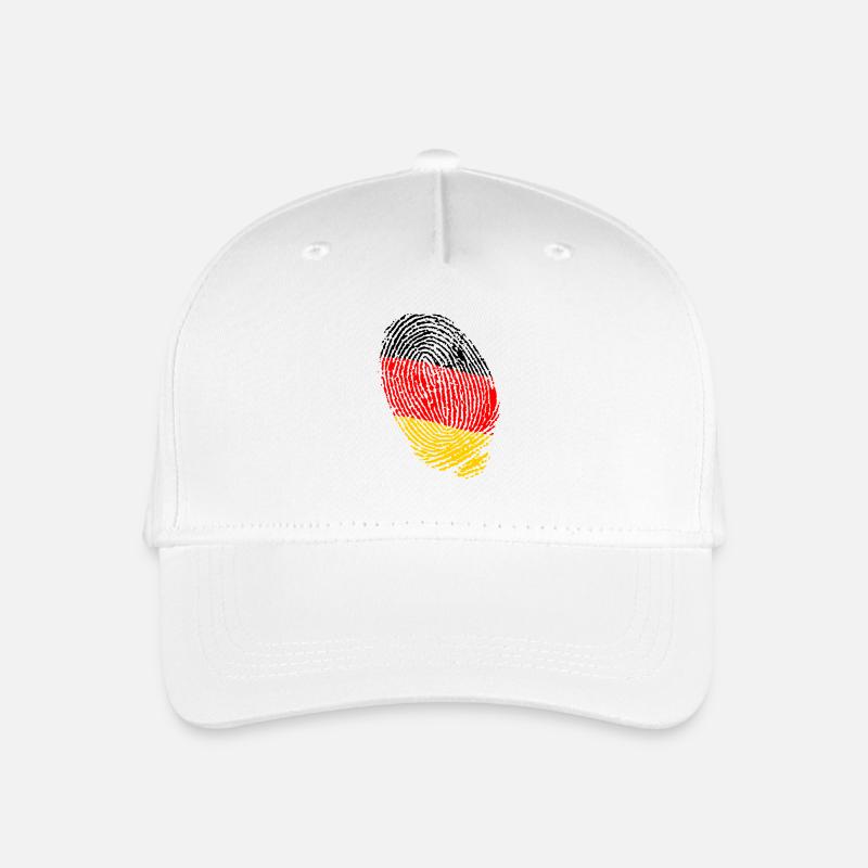 Fingerabdrücke der deutschen Flagge - Kinder Bio Basecap - Weiß
