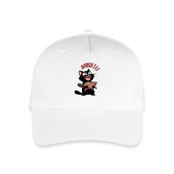 Hyper-Katze ruft „Bober!!!“ – Tierischer Ausraster - Kinder Bio Basecap - Weiß - Vorne