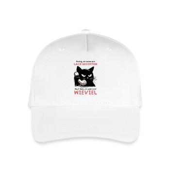 Lack gesoffen? Wieviel?! – Genervte Telefonkatze - Kinder Bio Basecap - Weiß - Vorne