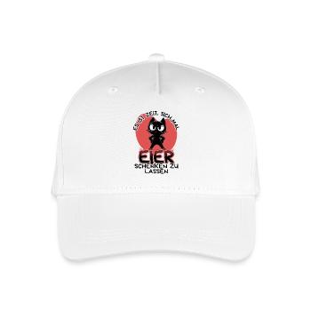 Zeit für Eier – Katze mit Haltung und Ansage - Kinder Bio Basecap - Weiß - Vorne