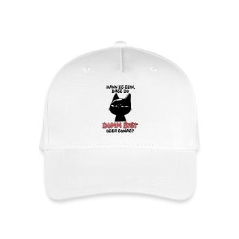 Kann es sein dass du dumm bist? - Schwarze Katze - Kinder Bio Basecap - Weiß - Vorne
