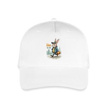 Stylish Walking Bunny Art - Kinder Bio Basecap - Weiß - Vorne
