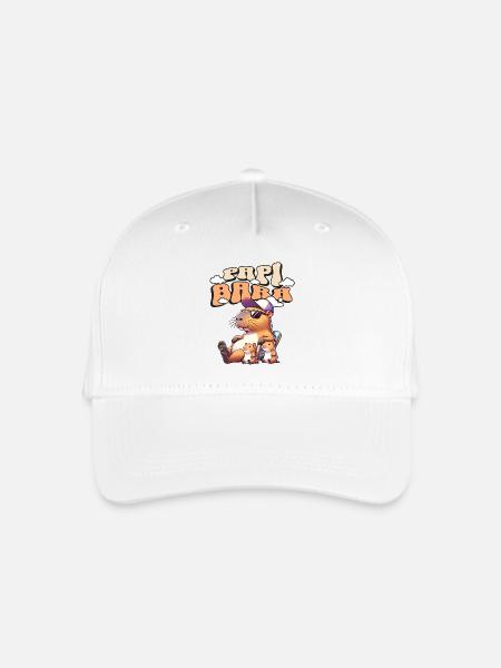 Papibara Capybara Vater Papa - Kinder Bio Basecap - Weiß
