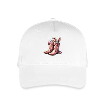 Easter Retro Cowboy Boots with Eggs - Organic Kids’ Baseball Cap - white - Front