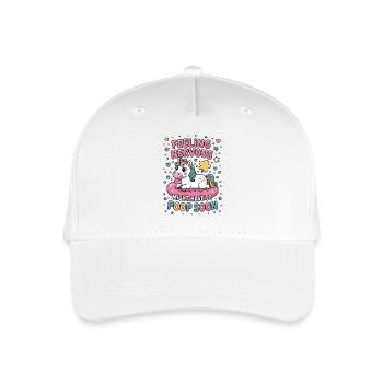 Nervös zu sein, muss vielleicht bald Einhorn - Kinder Bio Basecap - Weiß - Vorne