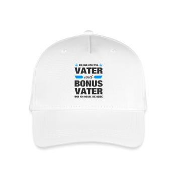 Bonus Vater Papa Dad Stiefvater Vatertag Geschenk - Kinder Bio Basecap - Weiß - Vorne