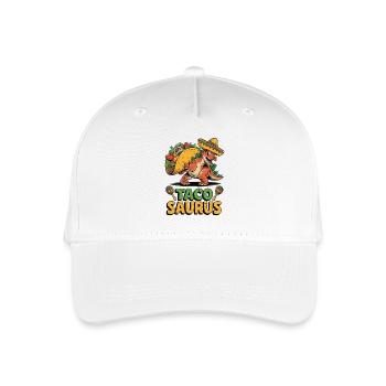 Funny Taco Dino with Sombrero - Organic Kids’ Baseball Cap - white - Front