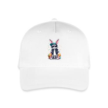 Stylischer Hase Mit Osterkörbchen - Kinder Bio Basecap - Weiß - Vorne