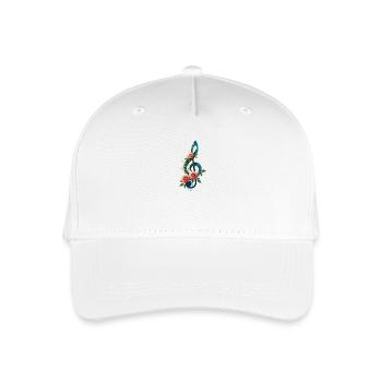 Blumiger Violinschlüssel Harmonie - Kinder Bio Basecap - Weiß - Vorne