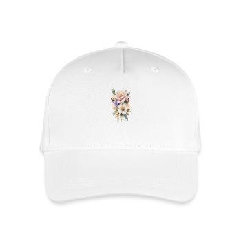 Ätherisches Aquarell Blumenstrauß - Kinder Bio Basecap - Weiß - Vorne