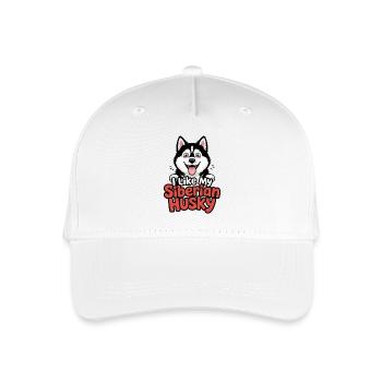 I like my Siberian Husky Hundeliebe - Kinder Bio Basecap - Weiß - Vorne