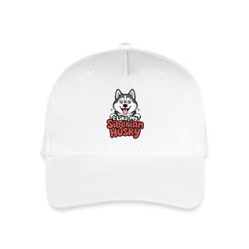 I like my Siberian Husky Hundeliebe - Kinder Bio Basecap - Weiß - Vorne
