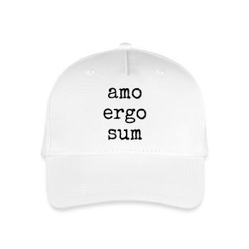amo ergo sum - I love therefore I am - saying - Organic Kids’ Baseball Cap - white - Front