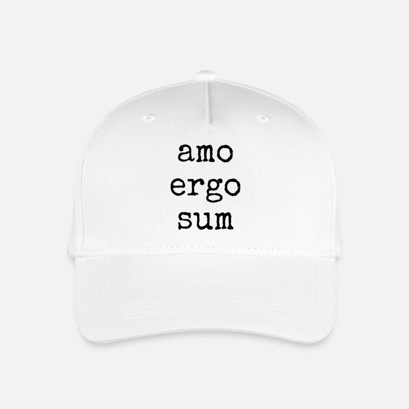 amo ergo sum - ich liebe also bin ich -Spruch - Kinder Bio Basecap - Weiß