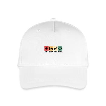 Kraftsport Spruch Sport Fitnessmotiv - Kinder Bio Basecap - Weiß - Vorne