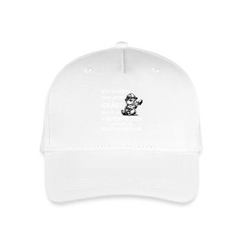 Wer anderen eine Grube gräbt - Lustiges Bau Spruch - Kinder Bio Basecap - Weiß - Vorne