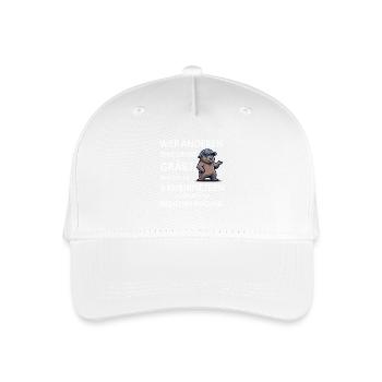 Wer anderen eine Grube gräbt - Lustiges Bau Spruch - Kinder Bio Basecap - Weiß - Vorne
