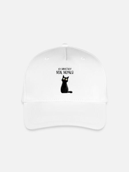 Ich sarkastisch? Niemals! Schwarze Katze mit Humor - Kinder Bio Basecap - Weiß