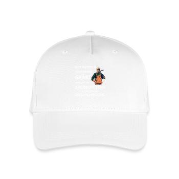 Wer anderen eine Grube gräbt - Lustiges Bau Spruch - Kinder Bio Basecap - Weiß - Vorne