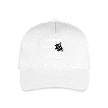 Wer anderen eine Grube gräbt - Lustiges Bau Spruch - Kinder Bio Basecap - Weiß - Vorne