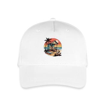 Cabane du surfeur au coucher du soleil - Casquette de baseball bio Enfant - blanc - Devant