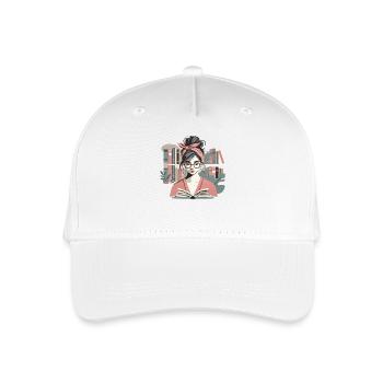 Bookworm Girl Bookworm Book Lover Design - Organic Kids’ Baseball Cap - white - Front