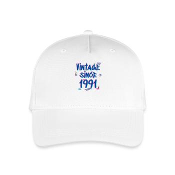 Vintage Since 1991 Graffiti Glitch 34th Bday Vibes - Organic Kids’ Baseball Cap - white - Front