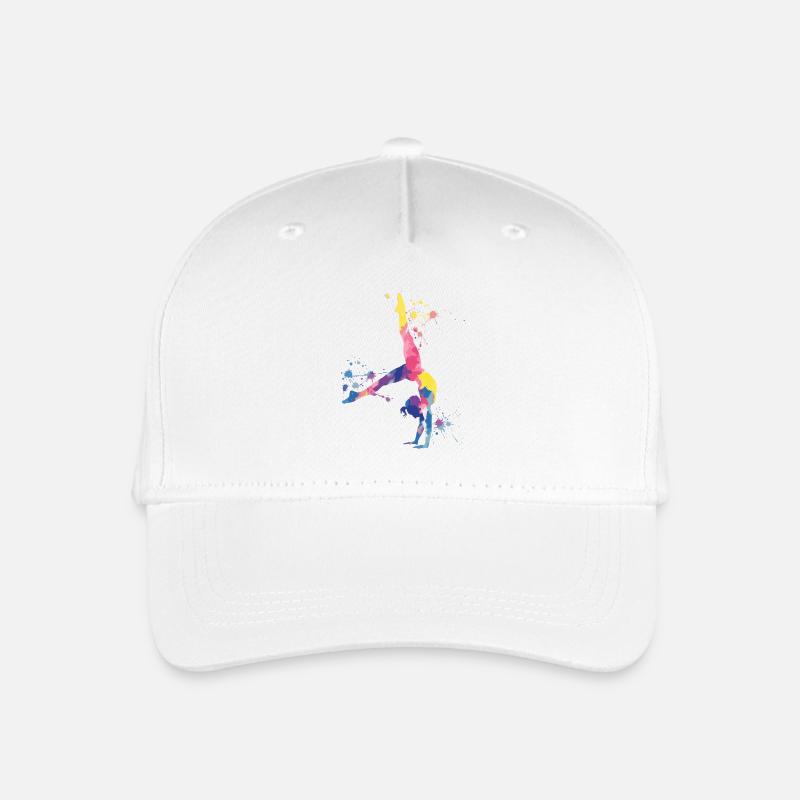 Gymnastik Mädchen – Bunt und kraftvoll - Kinder Bio Basecap - Weiß