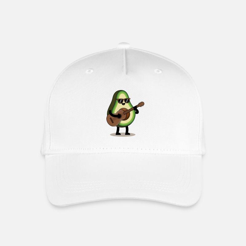 Lustiges Avocado Gitarre Design - Kinder Bio Basecap - Weiß