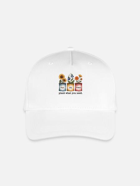 Garten Shirt - Pflanze, was du brauchst - Kinder Bio Basecap - Weiß