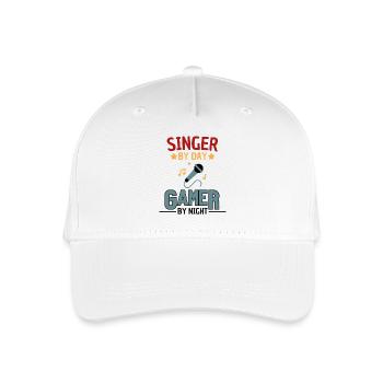Lustiges Sänger Gamer Design - Kinder Bio Basecap - Weiß - Vorne
