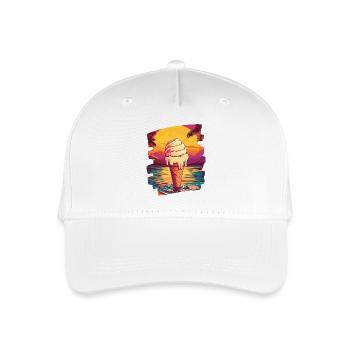 cream and cream scoop summer sunset - Organic Kids’ Baseball Cap - white - Front