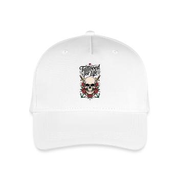 Tattooed for Life Skull Shirt - Organic Kids’ Baseball Cap - white - Front