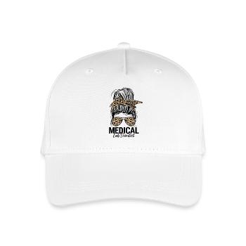 Medical Lab Scientist Messy Bun Leopard MLS Lab - Organic Kids’ Baseball Cap - white - Front