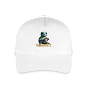 Chill Toad Pun Turtle - Organic Kids’ Baseball Cap - white - Front