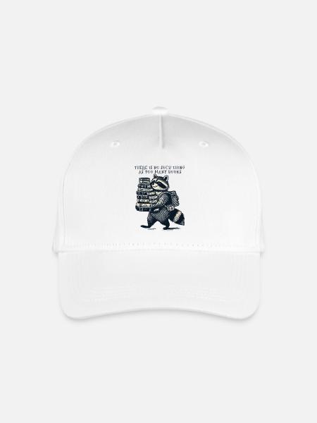Retro Waschbär Design Niedlicher Bücherliebhaber - Kinder Bio Basecap - Weiß
