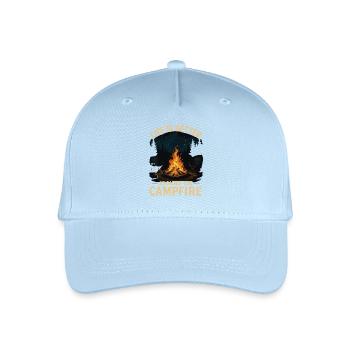 Leben am Lagerfeuer Outdoor Camping - Kinder Bio Basecap - Hellblau - Vorne