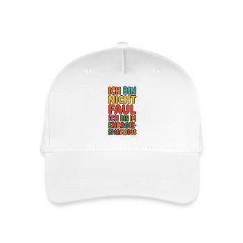 Ich bin nicht faul ich bin im Energiesparmodus - Kinder Bio Basecap - Weiß - Vorne