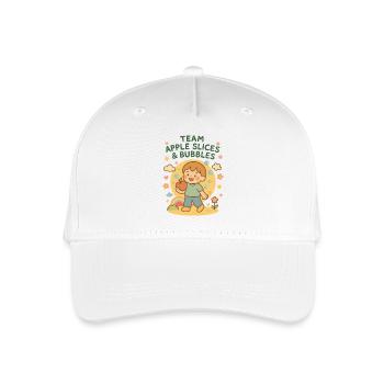 Team Apple Slices & Bubbles Lustiges Kindergarten - Kinder Bio Basecap - Weiß - Vorne