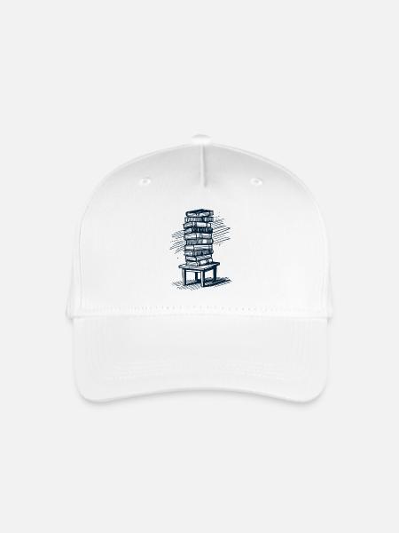 Bücherwurm Leseratte Buchliebhaber Design im Retro - Kinder Bio Basecap - Weiß
