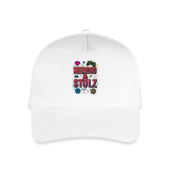 Nerdy & Proud - Organic Kids’ Baseball Cap - white - Front