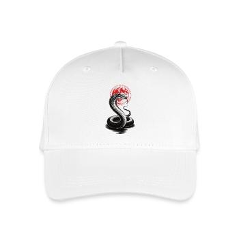 Cobra in front of blood moon - Organic Kids’ Baseball Cap - white - Front