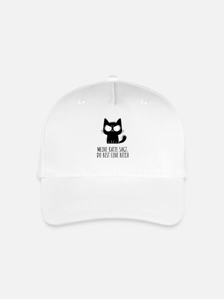 Meine Katze sagt du bist eine * – Cartoon - Kinder Bio Basecap - Weiß